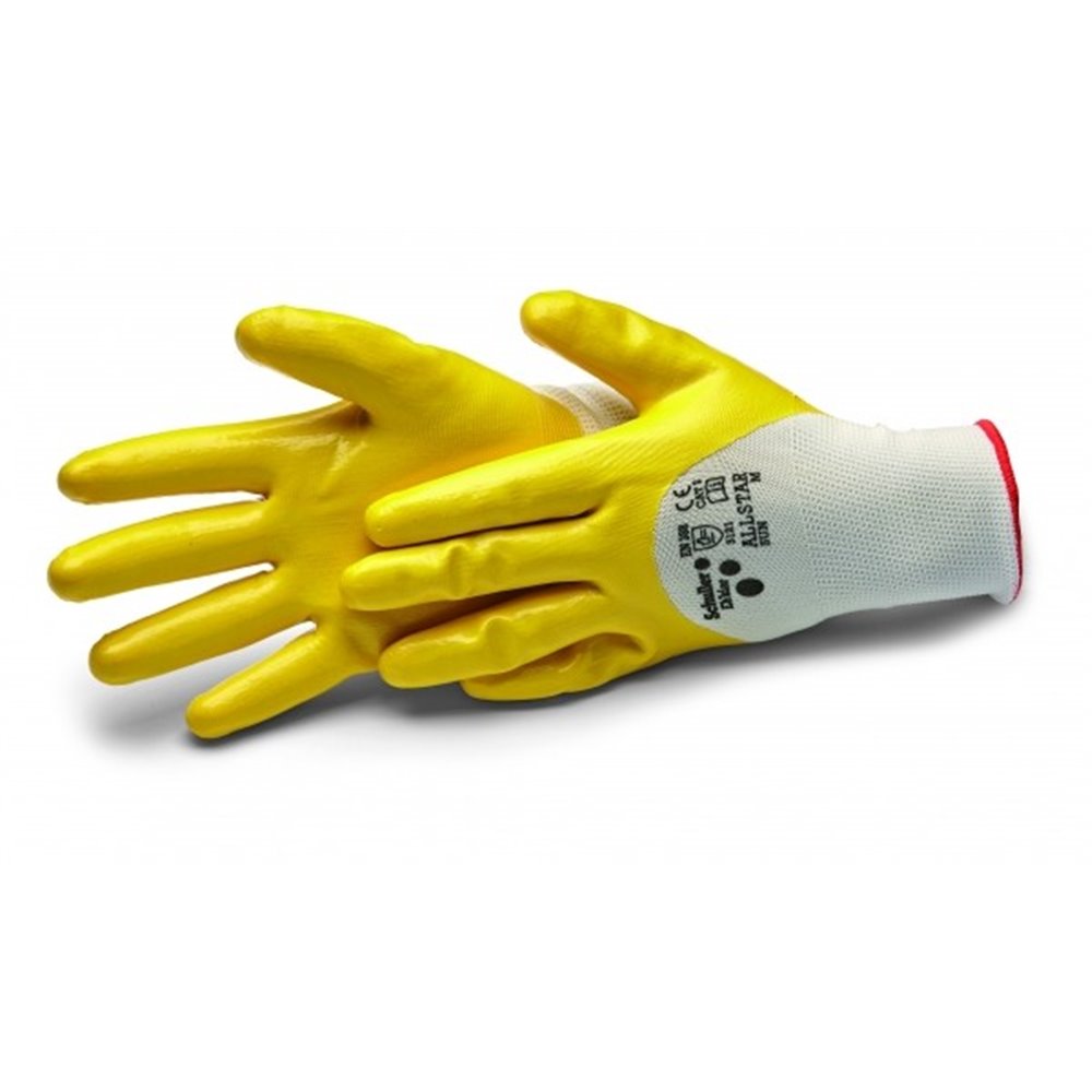 Rękawice robocze, nitrylowe, żółte 10 / XL