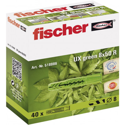 Kołki rozporowe Fischer 518885, 6 mm x 35 mm, nylon, 40 szt.